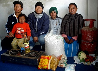 Pastor Reuben with friends and Bikash, his assistant in Nepal.