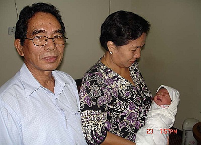 His family with baby Kenneth.